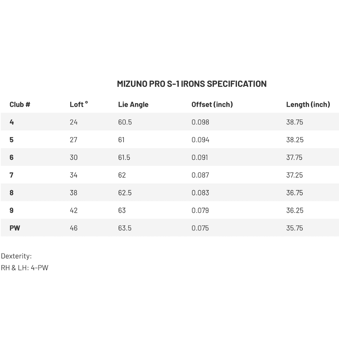Mizuno Pro S-1 Železá