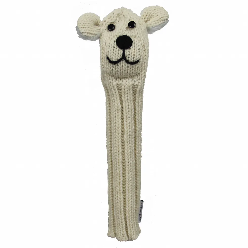 Sunfish pletený vlnený headcover – Ľadový medveď