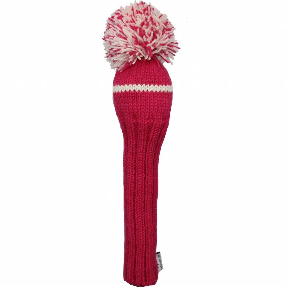 Sunfish pletený vlnený headcover – ružová a biela