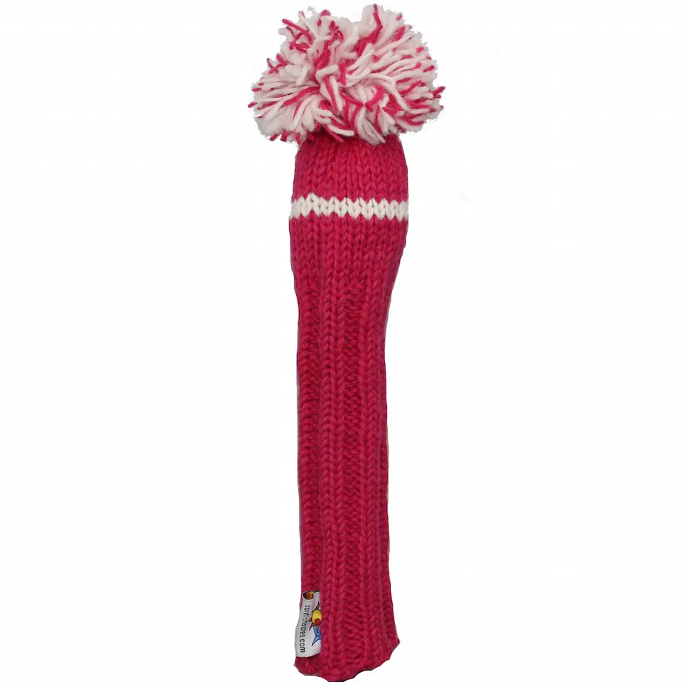Sunfish pletený vlnený headcover – ružová a biela