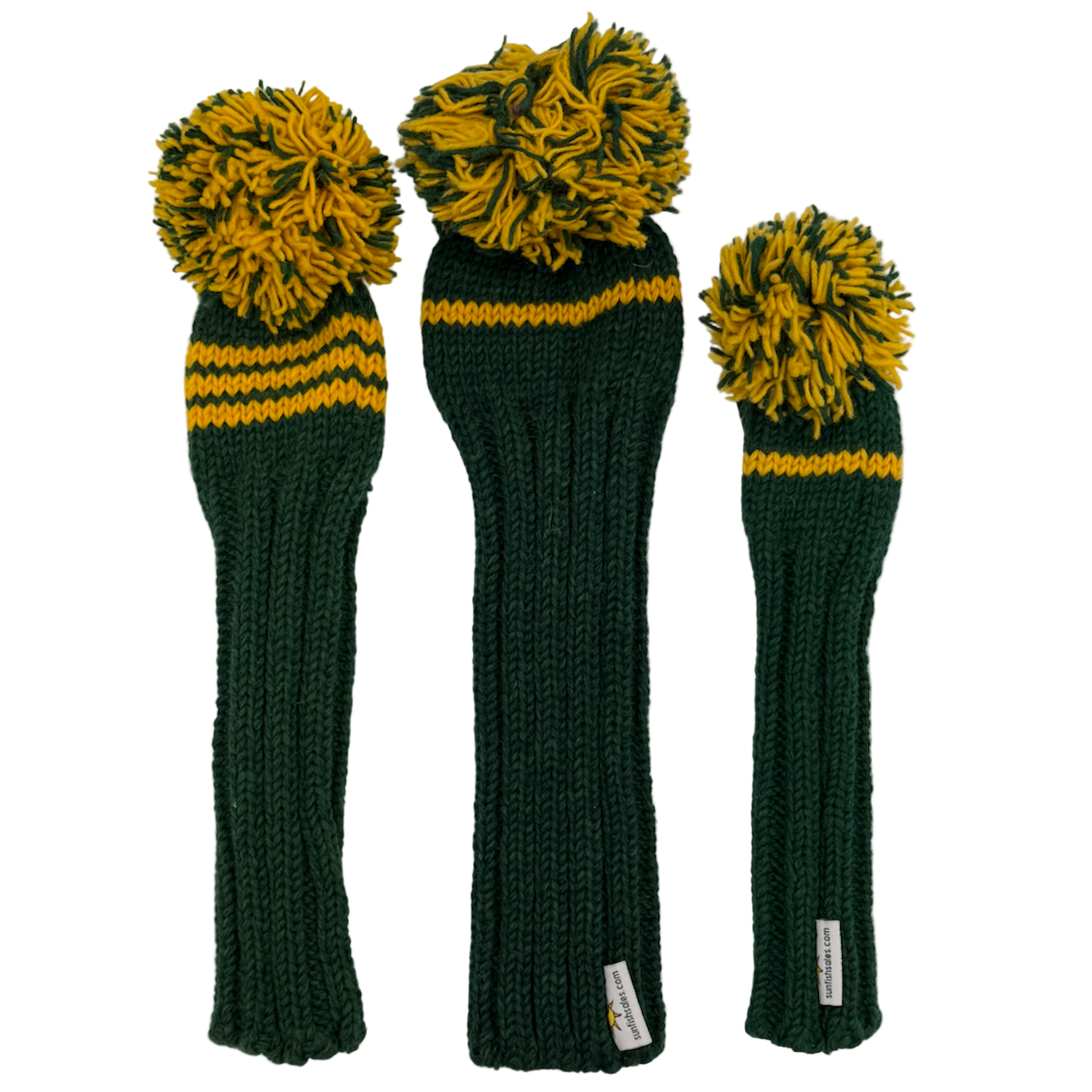 Sunfish pletený vlnený headcover – zelená a žltá