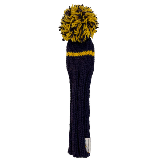 Sunfish pletený vlnený headcover – tmavomodrá a žltá