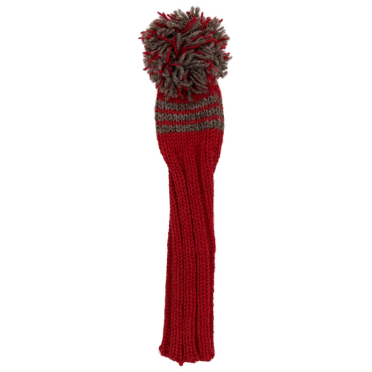 Sunfish pletený vlnený headcover – šarlátová a šedá